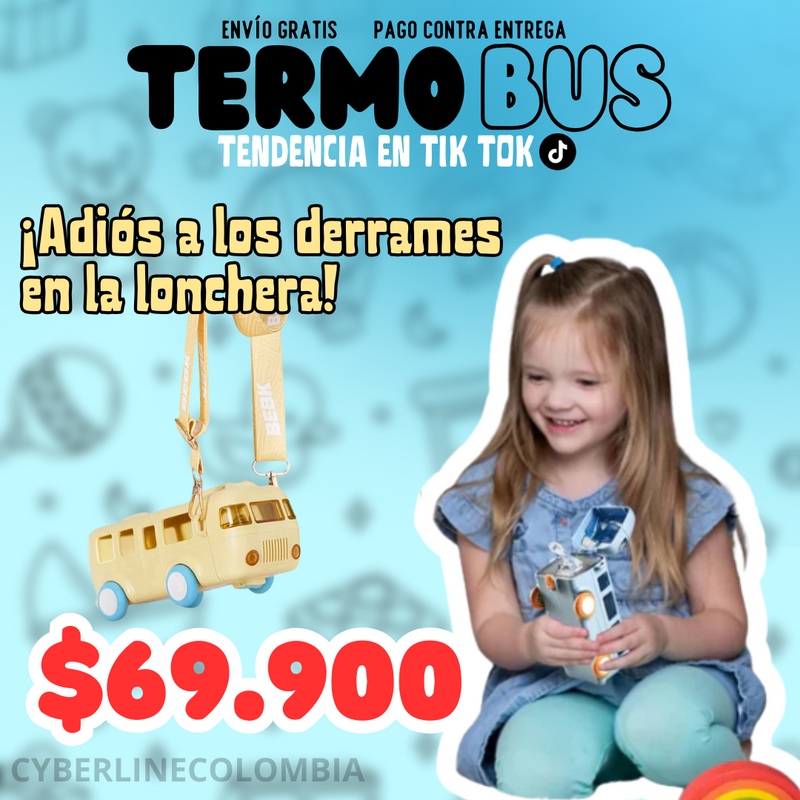 Termo AutoBus Tendencia - ¡Adiós a los derrames en la lonchera!