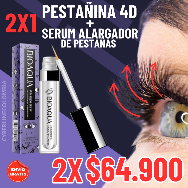 ¡2X1 SERUM ALARGADOR + PESTAÑINA 4D!