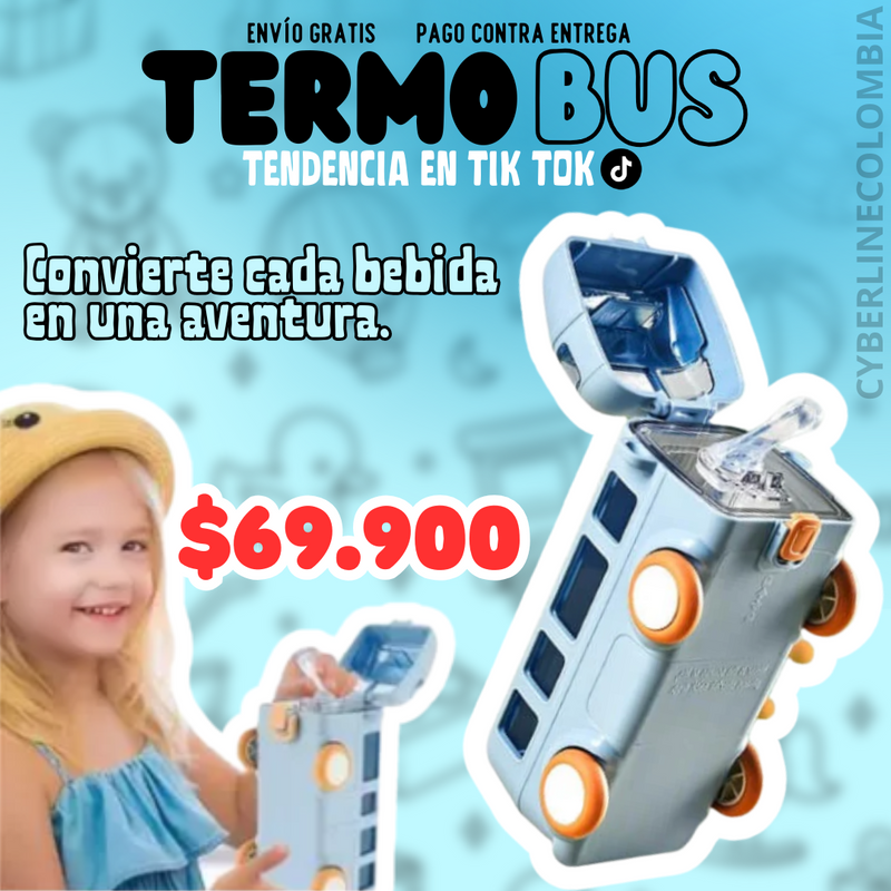 Termo AutoBus Tendencia - ¡Adiós a los derrames en la lonchera!