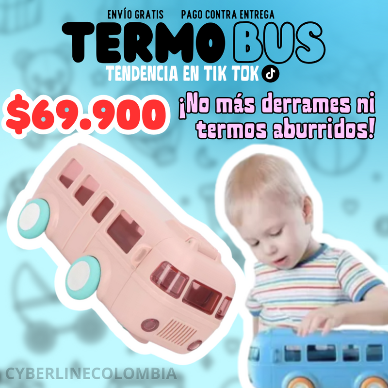 Termo AutoBus Tendencia - ¡Adiós a los derrames en la lonchera!