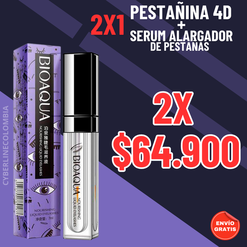 ¡2X1 SERUM ALARGADOR + PESTAÑINA 4D!