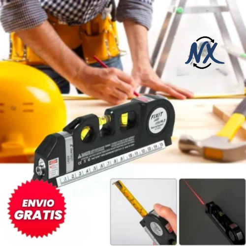 Metro Con Nivel Láser 4 en 1 FixitPro